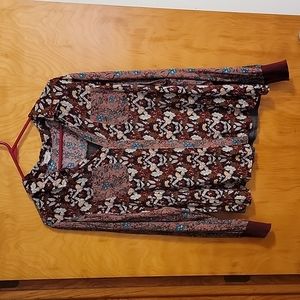 TINY Mixed Print/Fabric Pullover Blouse